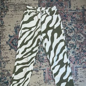 Y2K zebra print jeans S
